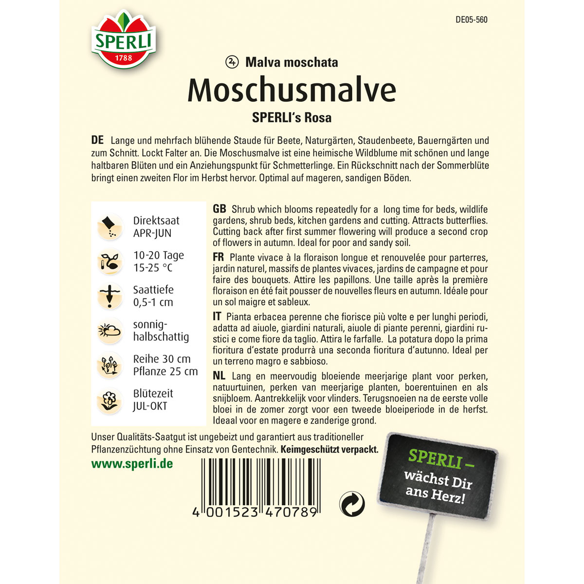 Sperli Malve ngs Rosa Moschusmalve Bild 2