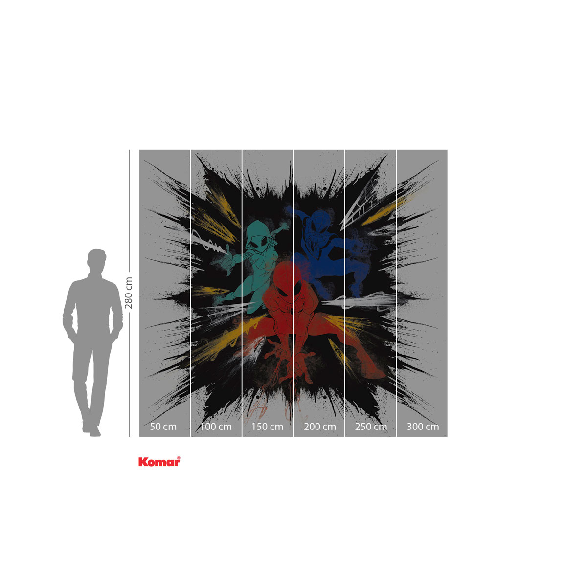 Komar  Vlies Fototapete Spider-Man Color Explosion 300x280 cm Bild 3