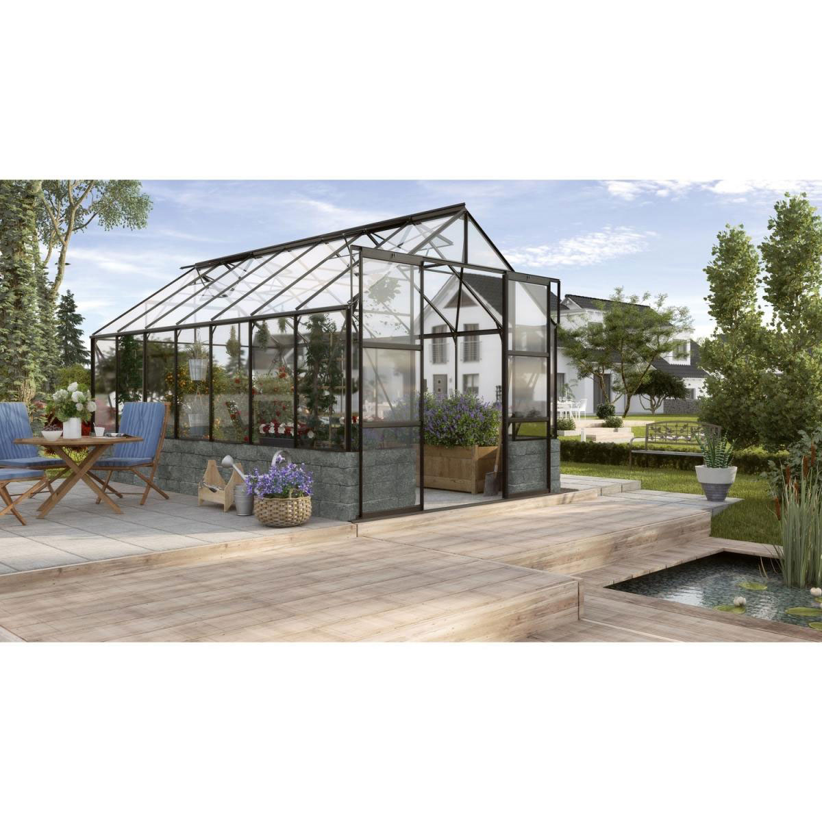 Vitavia Gewächshaus Cassandra 11,5m² 3 mm schwarz-schwarz