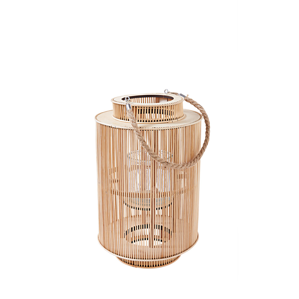 Laterne Bambus mit Jutehenkel 27 x 42 cm