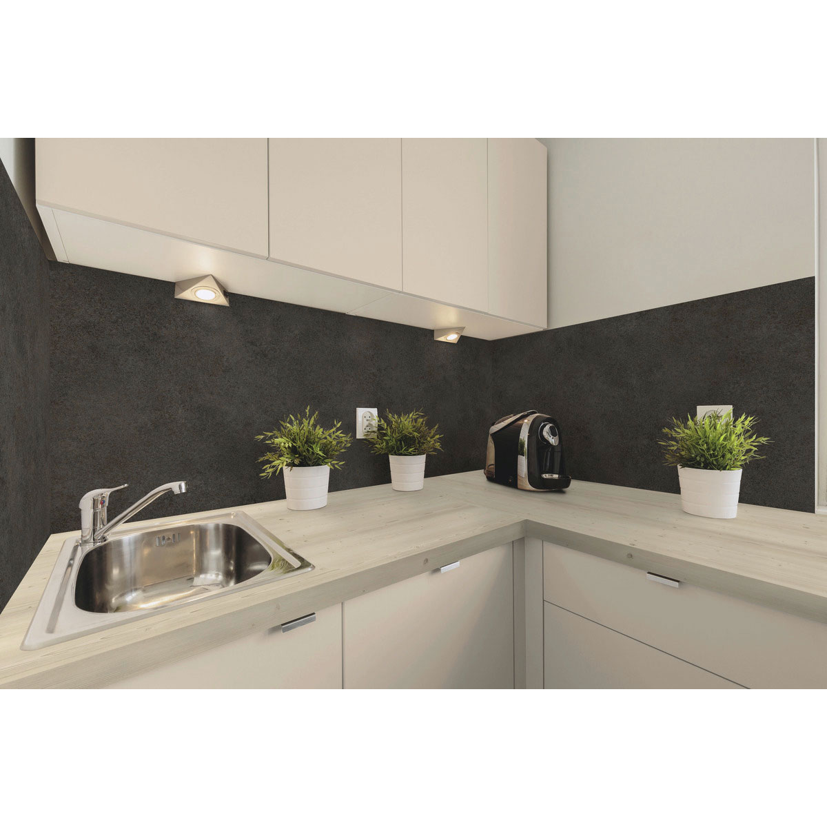 Nischenrückwandplatte Mocca 410 x 64 cm