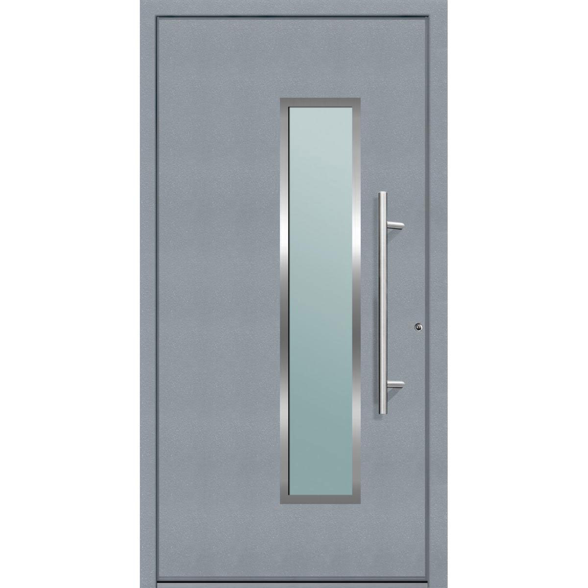 Aluminium Sicherheits-Haustür Ravenna Superior 60 mm grau 100 x 210 cm Anschlag rechts inkl Griffset