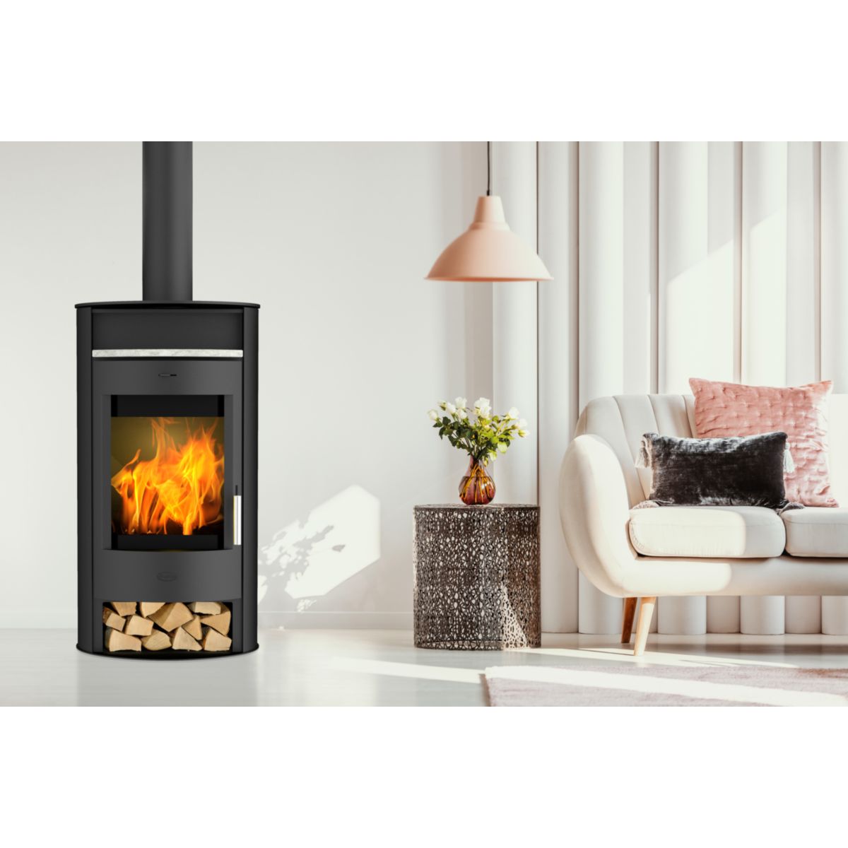 Fireplace Kaminofen Borneo 6kWStahl Anschl. oben 150mm Bild 2