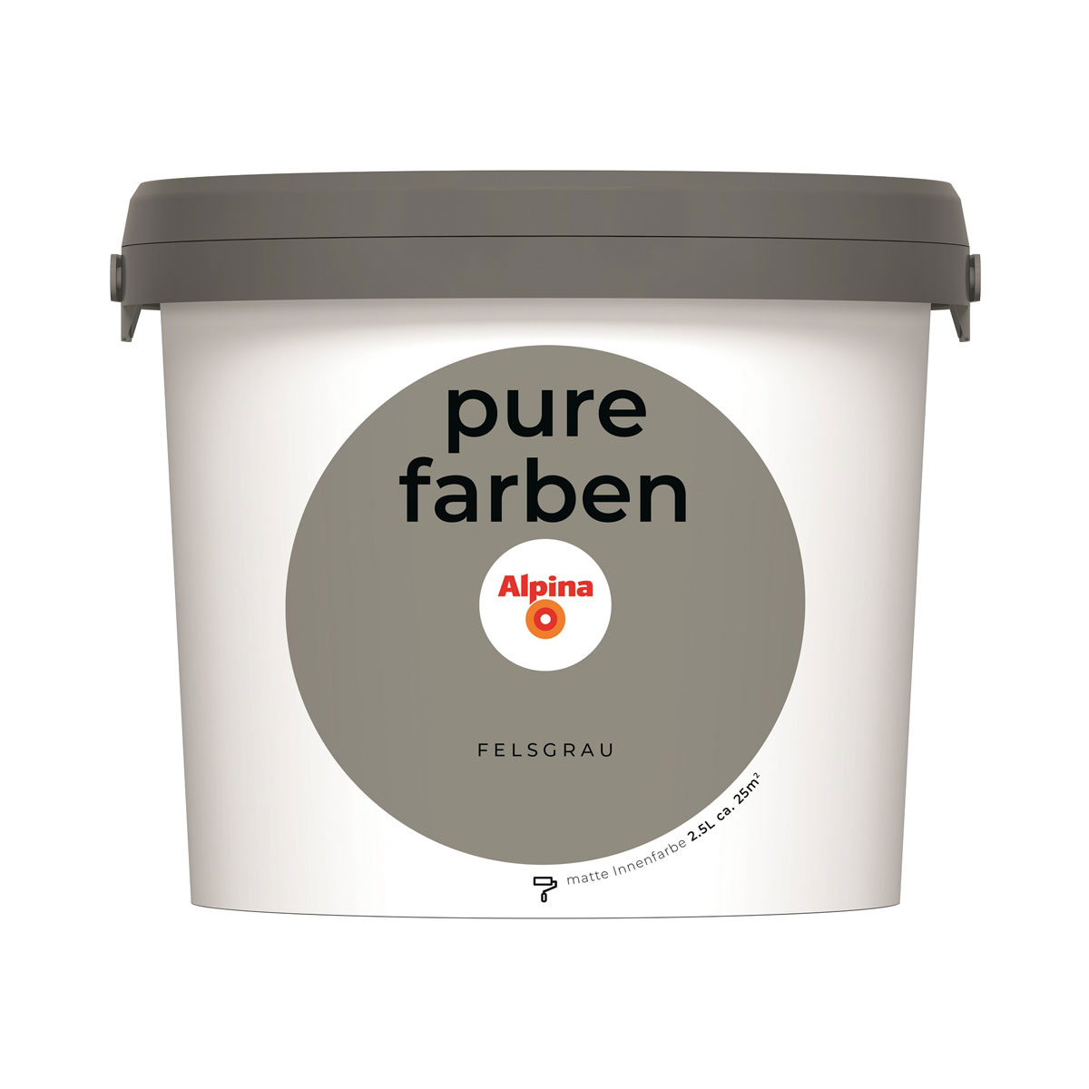Alpina Innenfarbe pure farben 2,5 L Felsgrau matt
