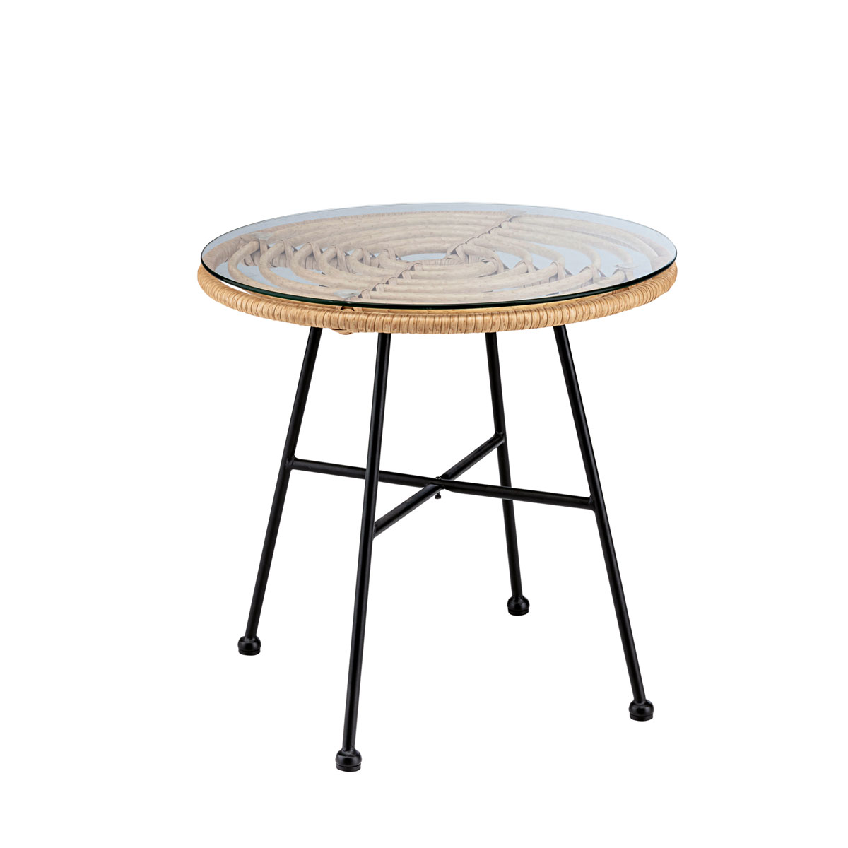 Haveson Beistelltisch Bali schwarz-braun-meliert