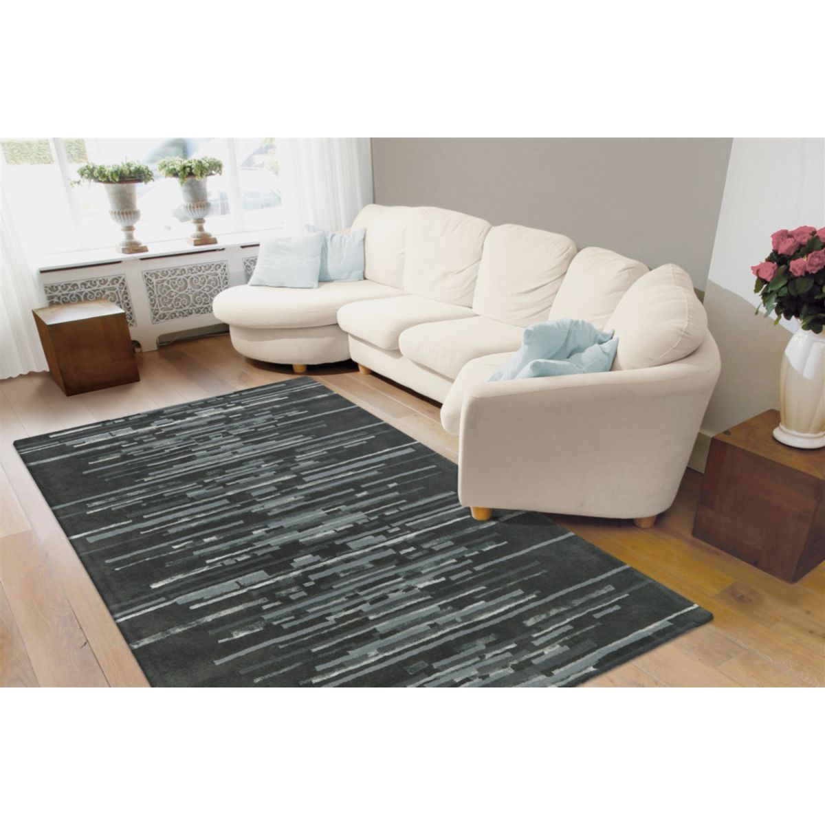 Satin 8059 Anthrazit 170cm x 240cm Bild 2