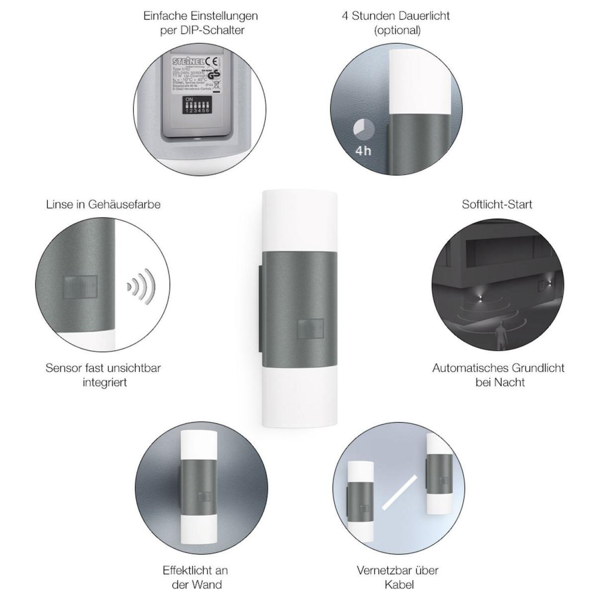 Steinel LED-Sensor-Außenleuchte L 910 S Up-/Downlight anthrazit Bild 5