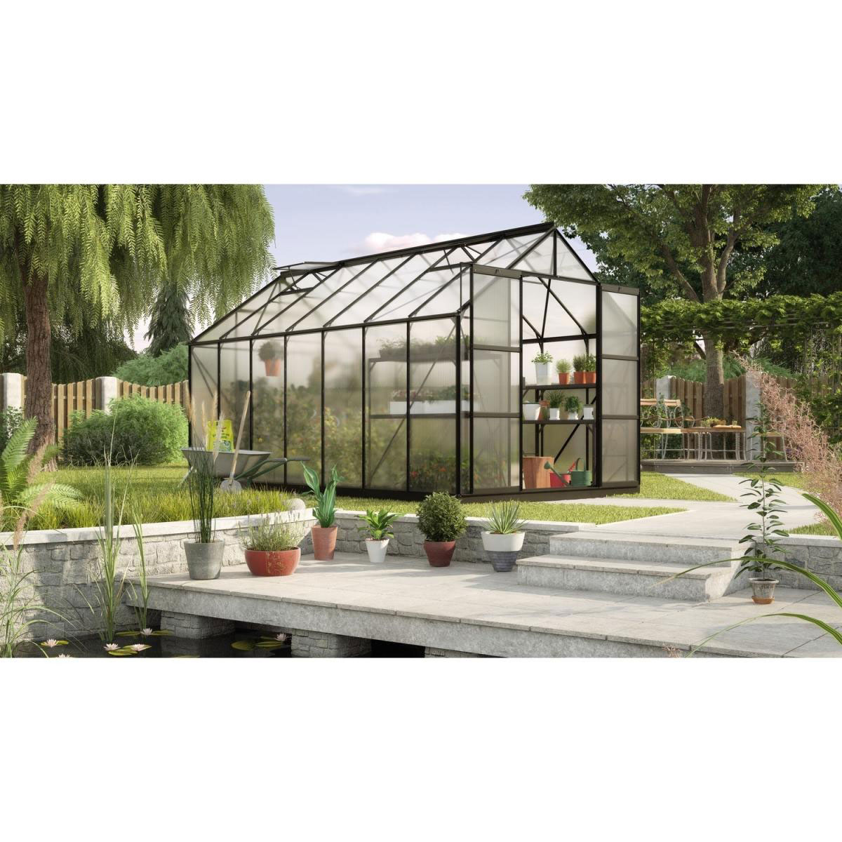 Vitavia Gewächshaus Uranus 11500 11,5m² 6 mm Hohlkammerplatte schwarz