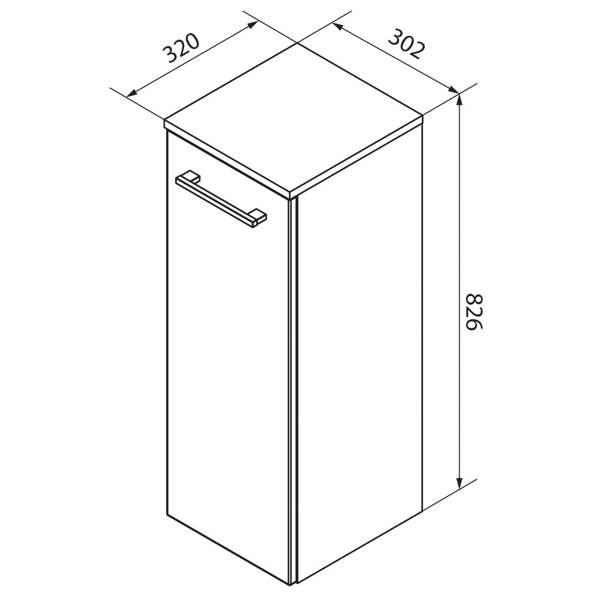 Fackelmann  Midischrank links B.Style 302 x 826 x 320 mm Weiß Bild 4