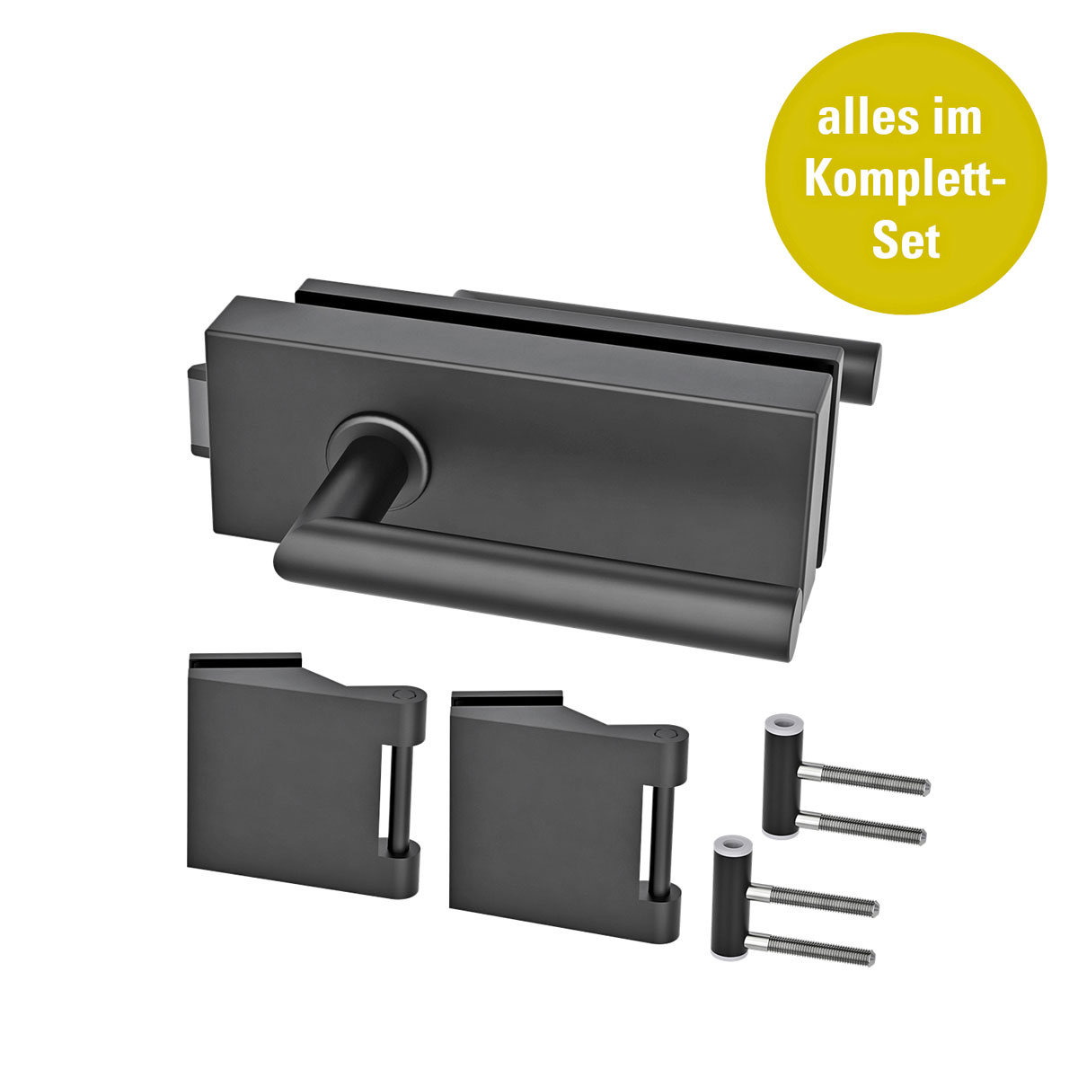 Glastürbeschlagset SKS 61 BLACK 3-teilig
