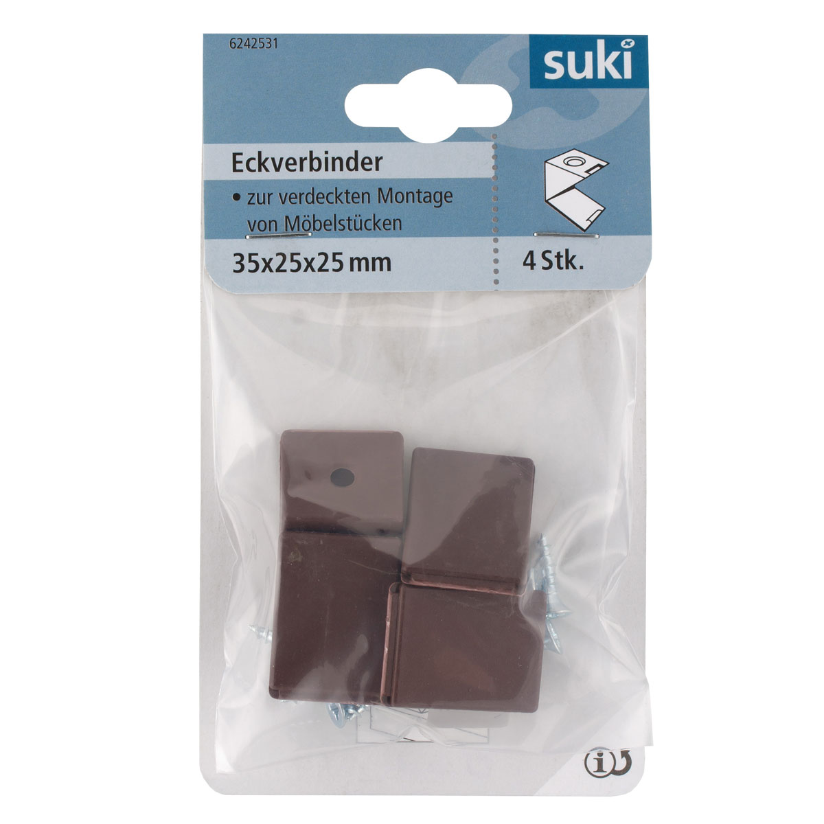 Suki Eckverbinder braun 3,5 x 2,5 cm 4 Stück Bild 1