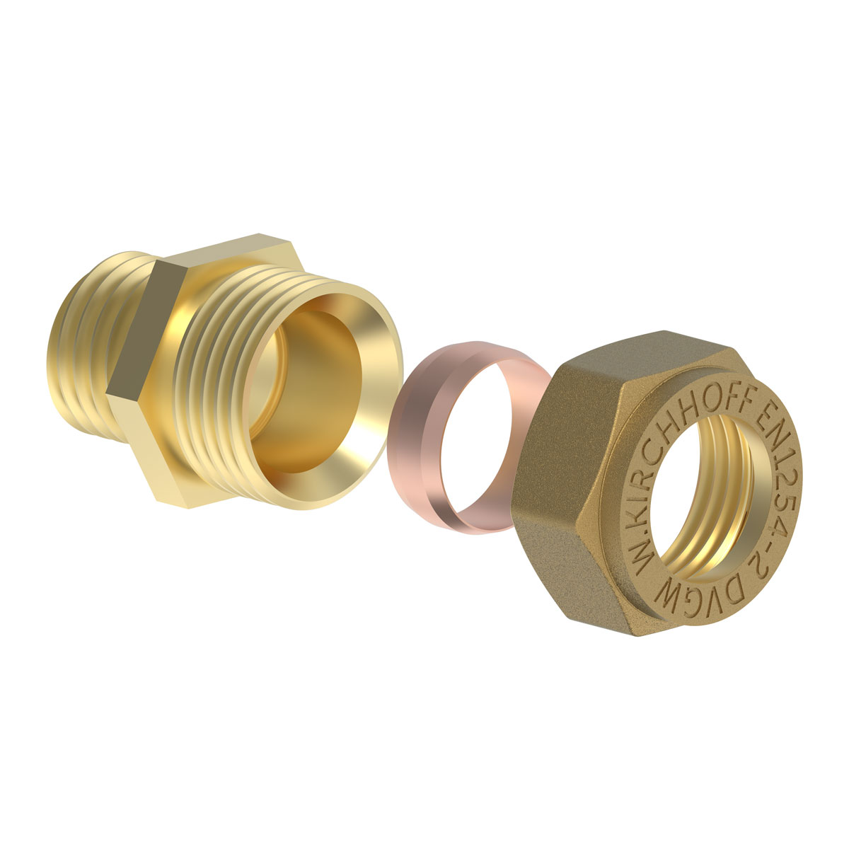 Kirchhoff Übergangsstück 18 mm x 1/2" Klemmfitting für CU-Rohr Bild 2