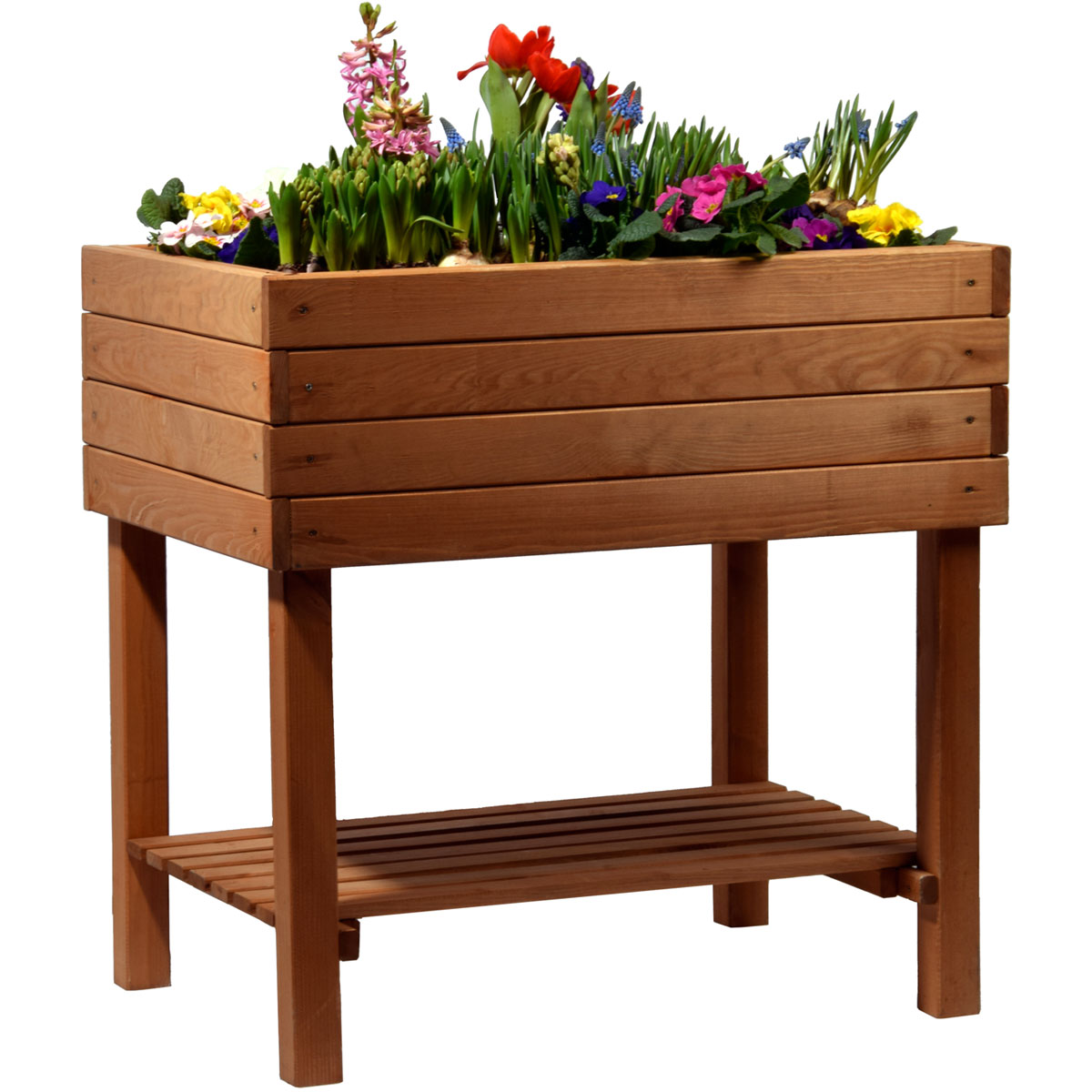 dobar Breites Hochbeet 80 x 80 x 58 cm braun Bild 4