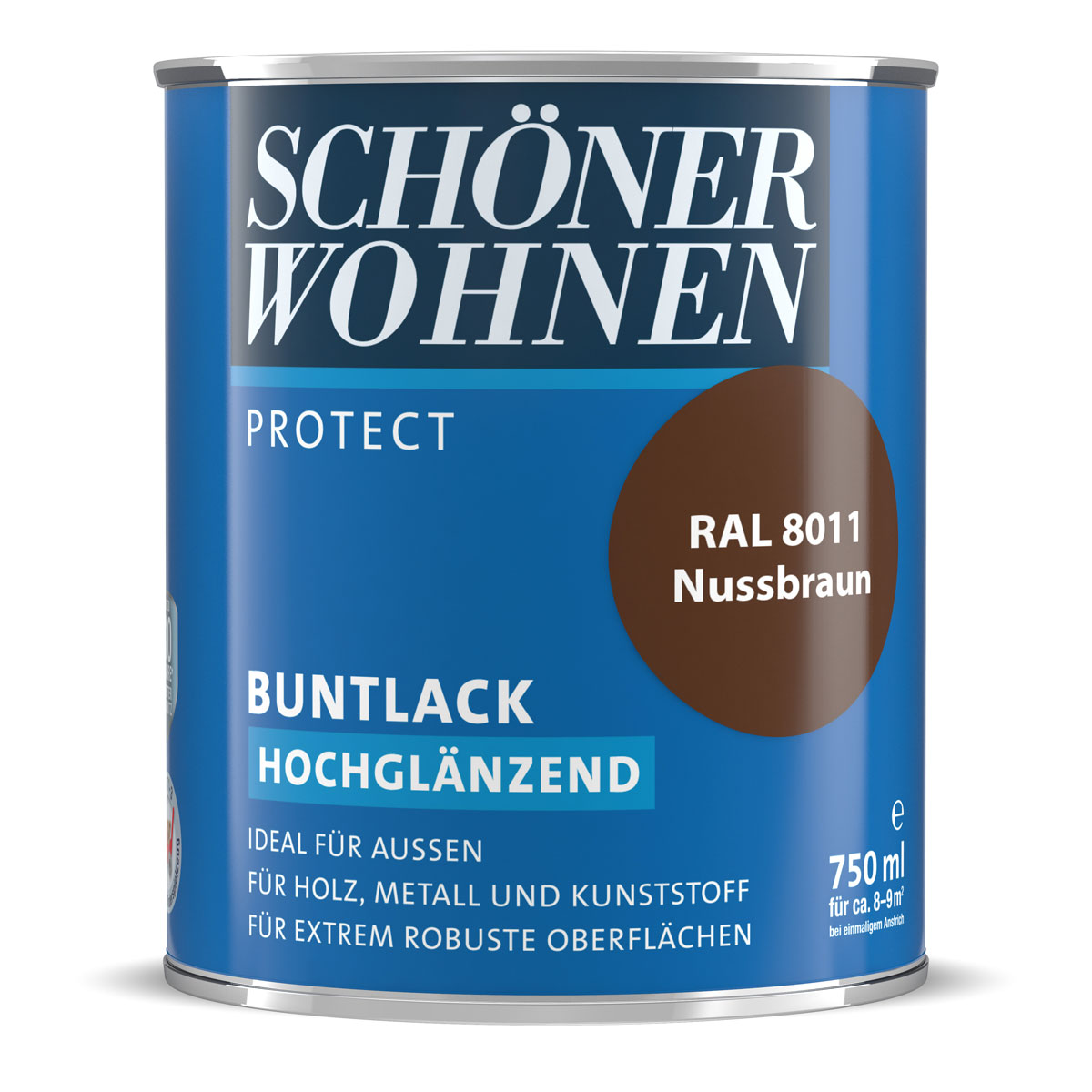 Schöner Wohnen Farbe Buntlack Protect Nussbraun hochglänzend 750 ml