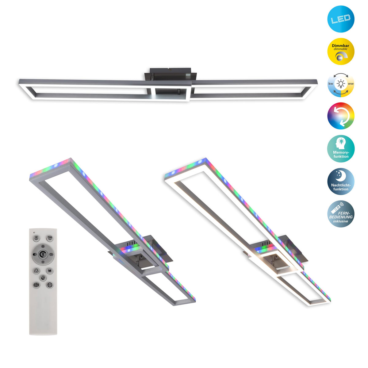 Naeve LED DL Bantry Metall/KSaluminium LxBxH 115x20x8,5cm dimmbar Bild 2