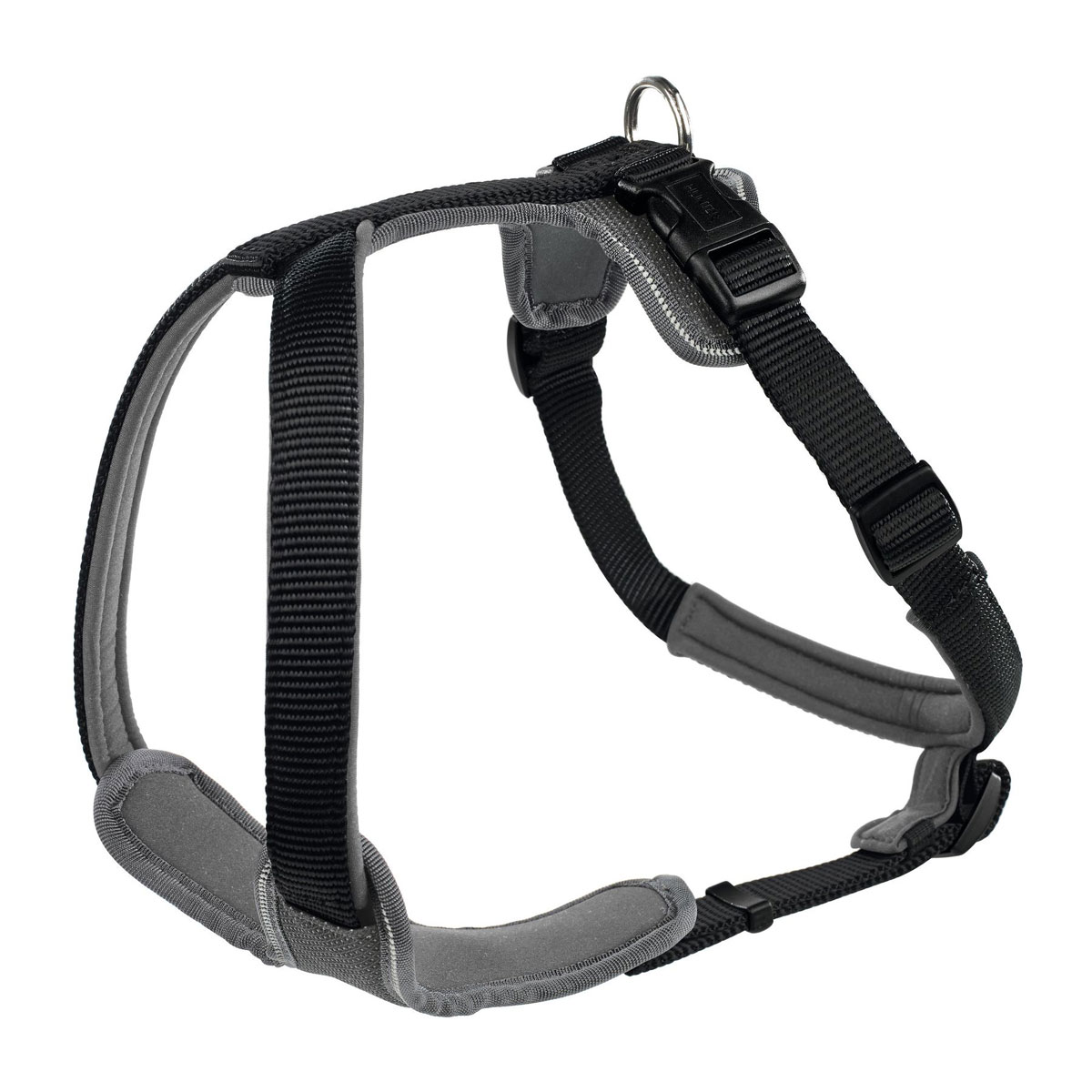 Hunter  Dog Geschirr Neopren schwarz/grau S
