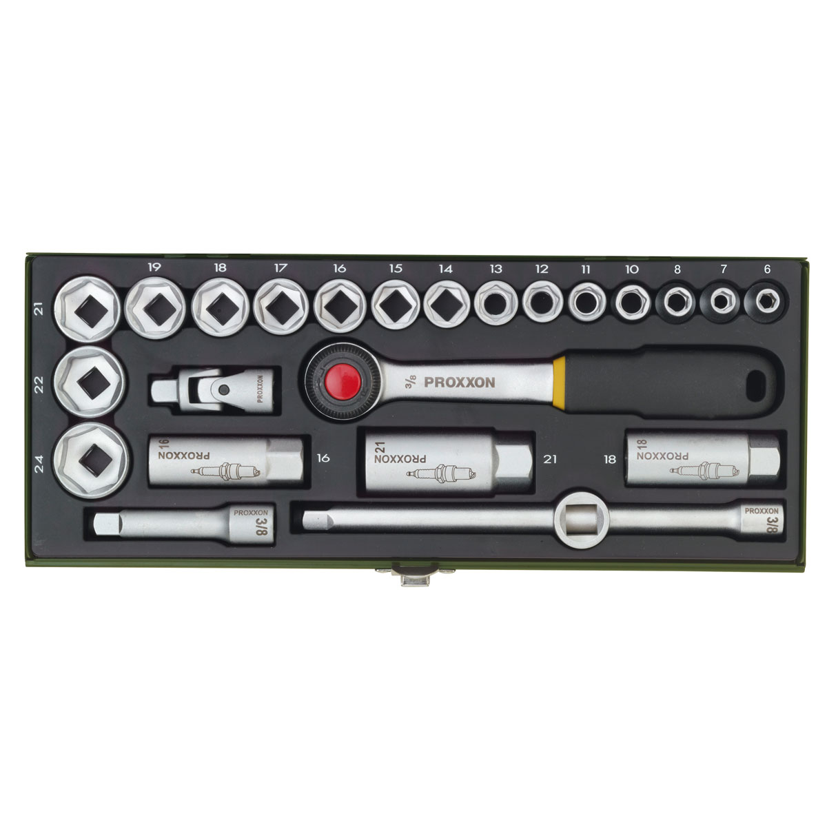 Proxxon Industrial Steckschlüssel-Satz 3/8 Zoll 24-teilig