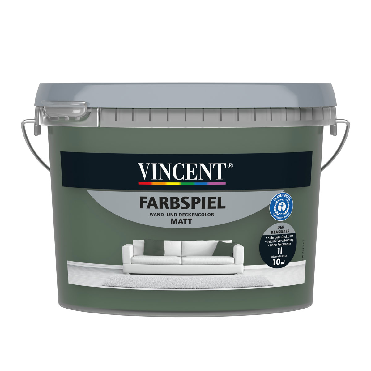 Vincent  Wandfarbe Farbspiel Dschungelgrün matt 1 L Bild 1