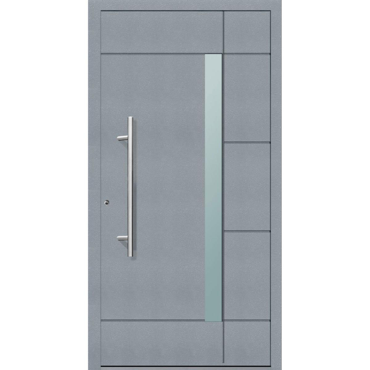 Aluminium Sicherheits-Haustür Vicenza Exklusiv 75 mm grau 100 x 210 cm Anschlag links inkl Griffset