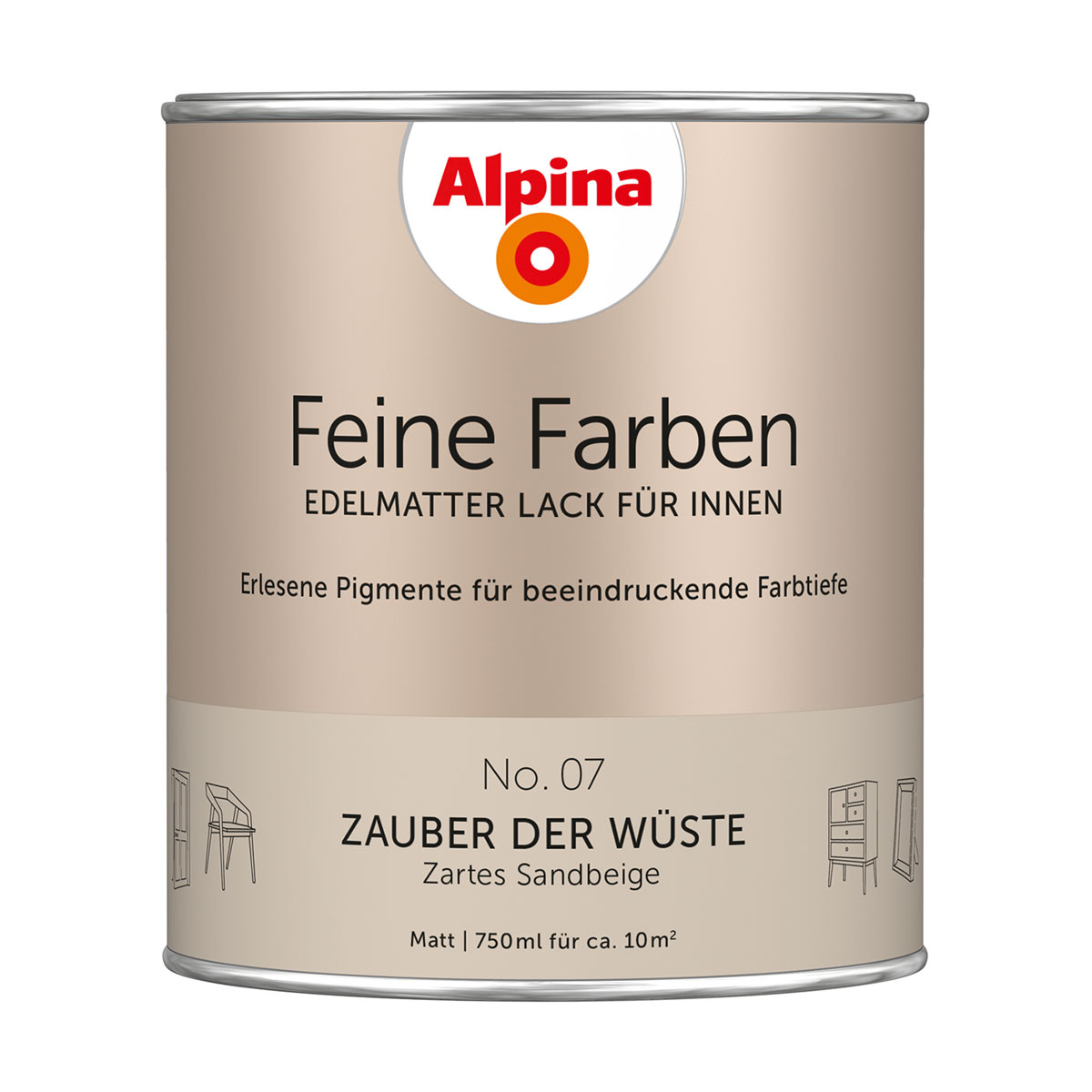 Alpina  Buntlack Feine Farben Lack No 07 Zauber der Wüste edelmatt 750ml