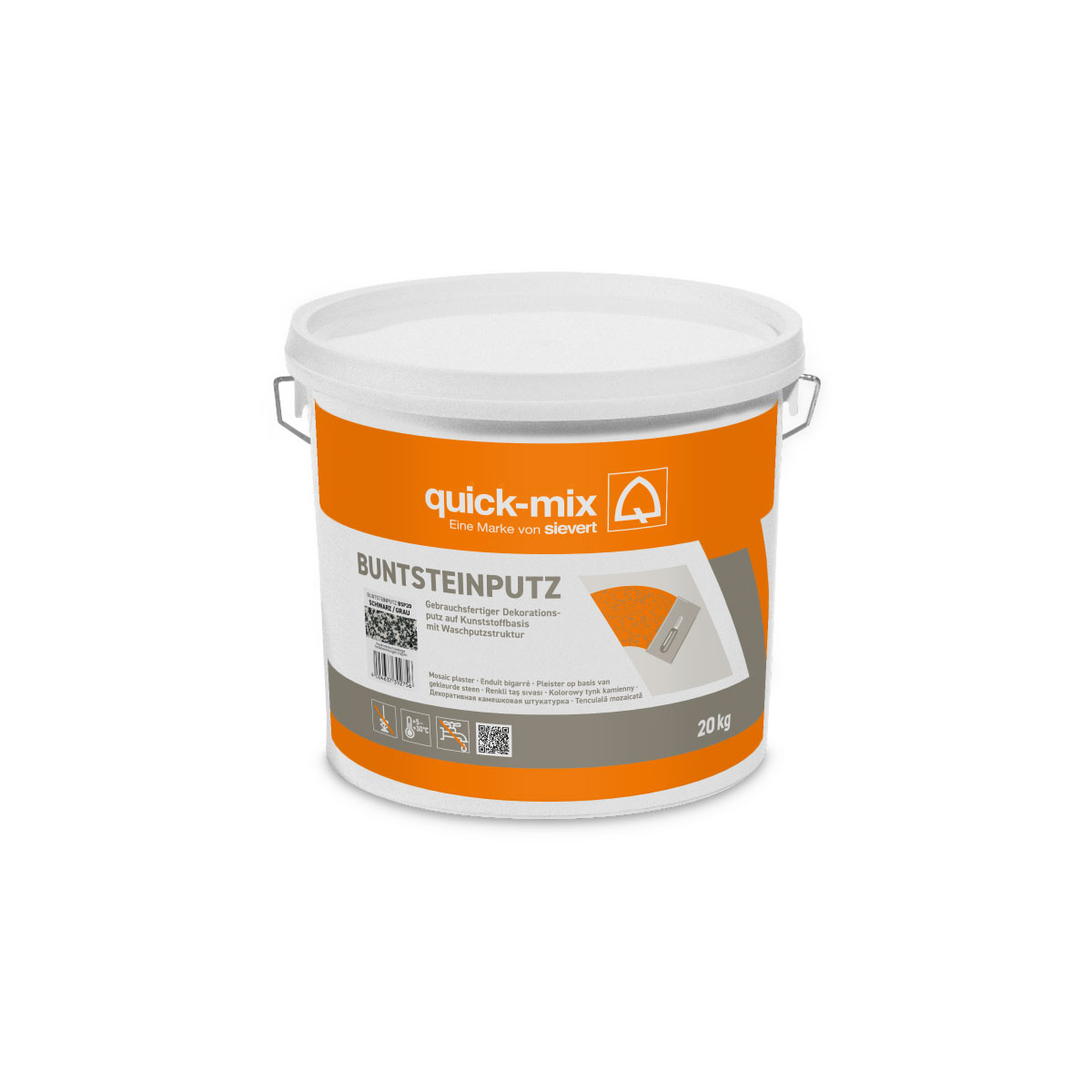 quick-mix Buntsteinputz schwarz-grau 20 kg