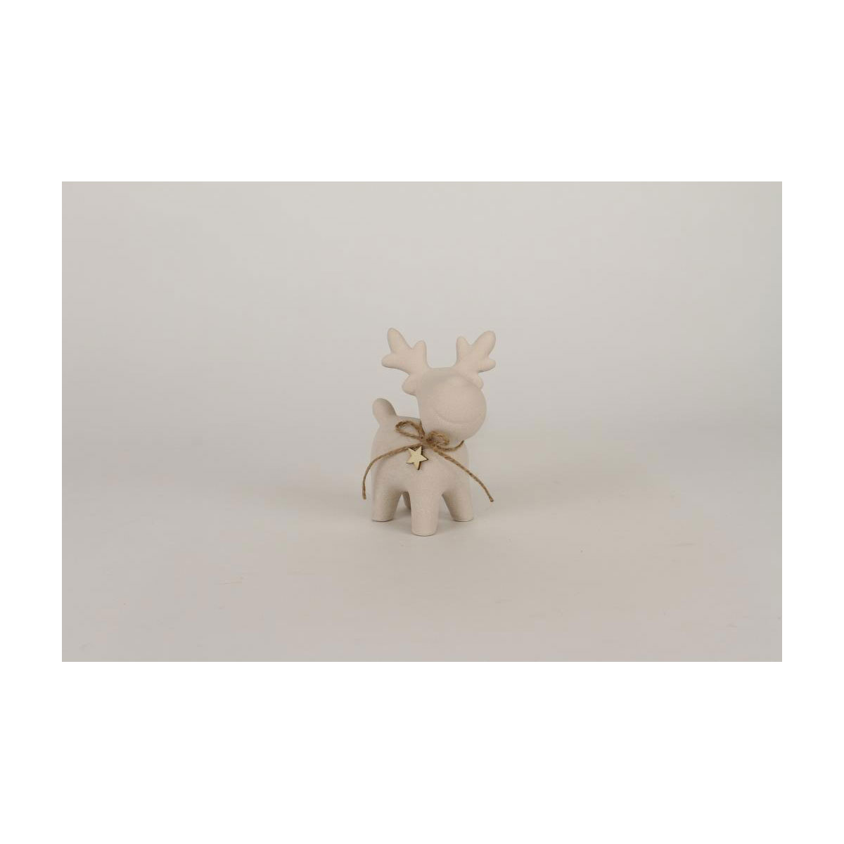 Keramik-Elch 9x12,5cm creme-weiss