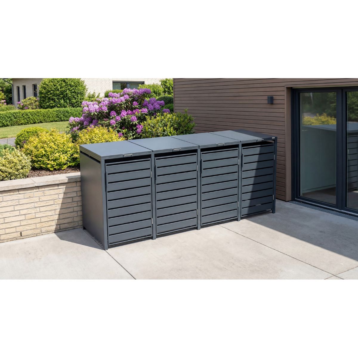 Weka Metall-Mülltonnenbox Gary 4er