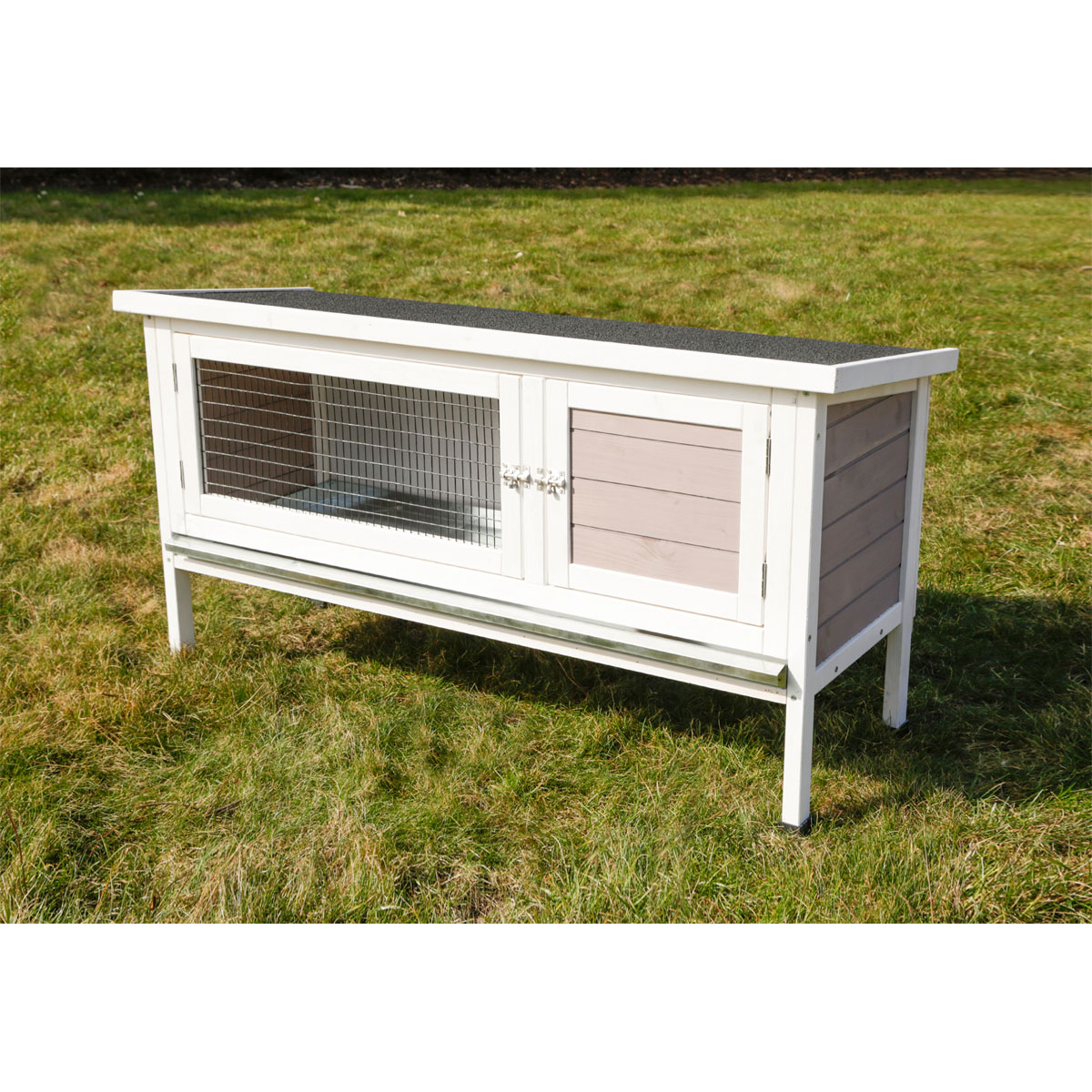 Kleintierstall Freddy 116 x 62 x 45 cm weiß-schwarz Bild 8