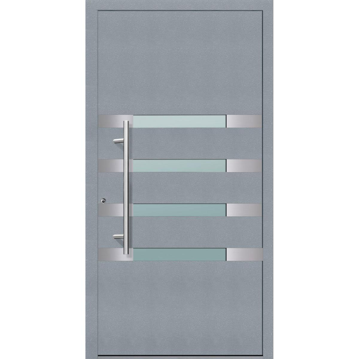 Aluminium Sicherheits-Haustür Brescia Exklusiv 75 mm grau 110 x 210 cm Anschlag links inkl Griffset Bild 1