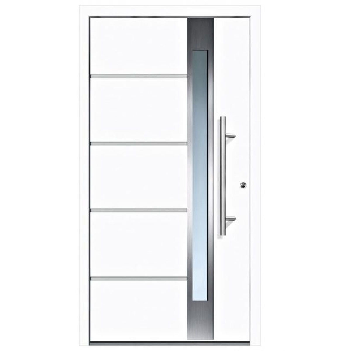 Aluminium-Sicherheitshaustür Rom Exklusiv 75 mm weiß 110 x 210 cm Anschlag rechts inkl Griffset Bild 1