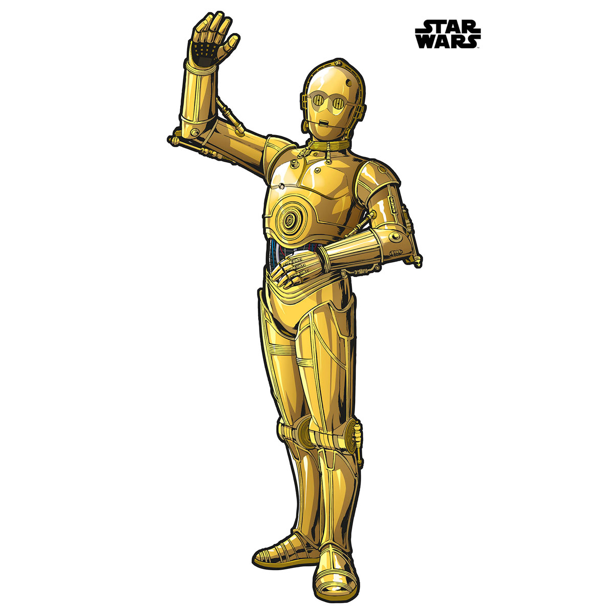 Komar  Selbstklebende Vlies Wandtattoo Star Wars XXL C-3PO 127x200 cm Bild 2