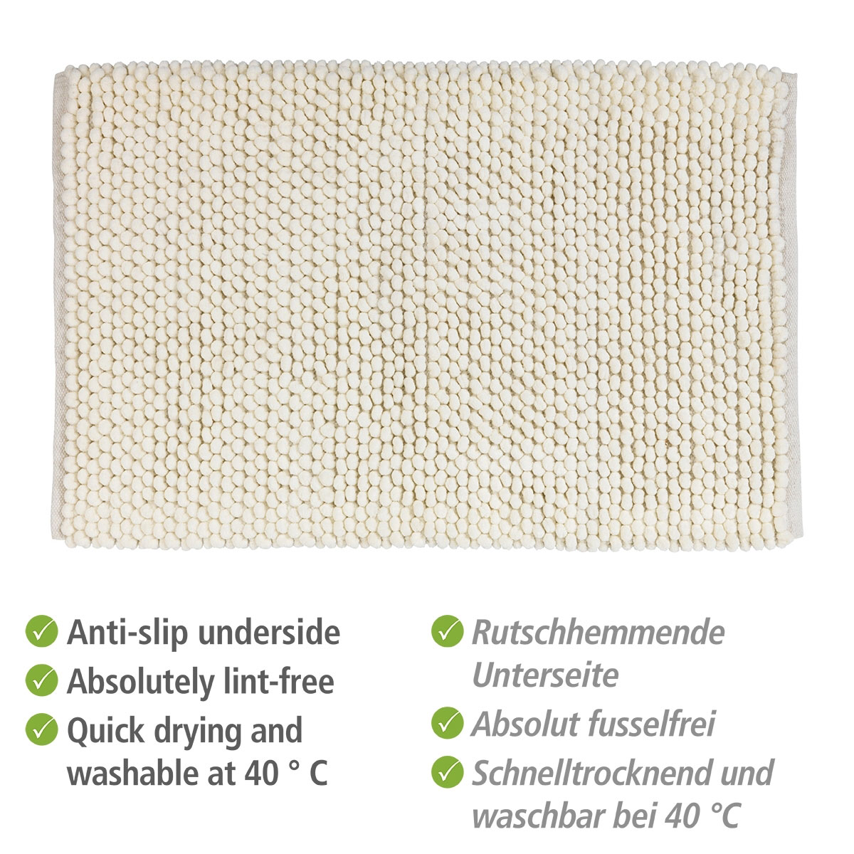 Wenko  Badteppich Urdu Ecru 60 x 90 cm Mit Melagne-Effekt Bild 3