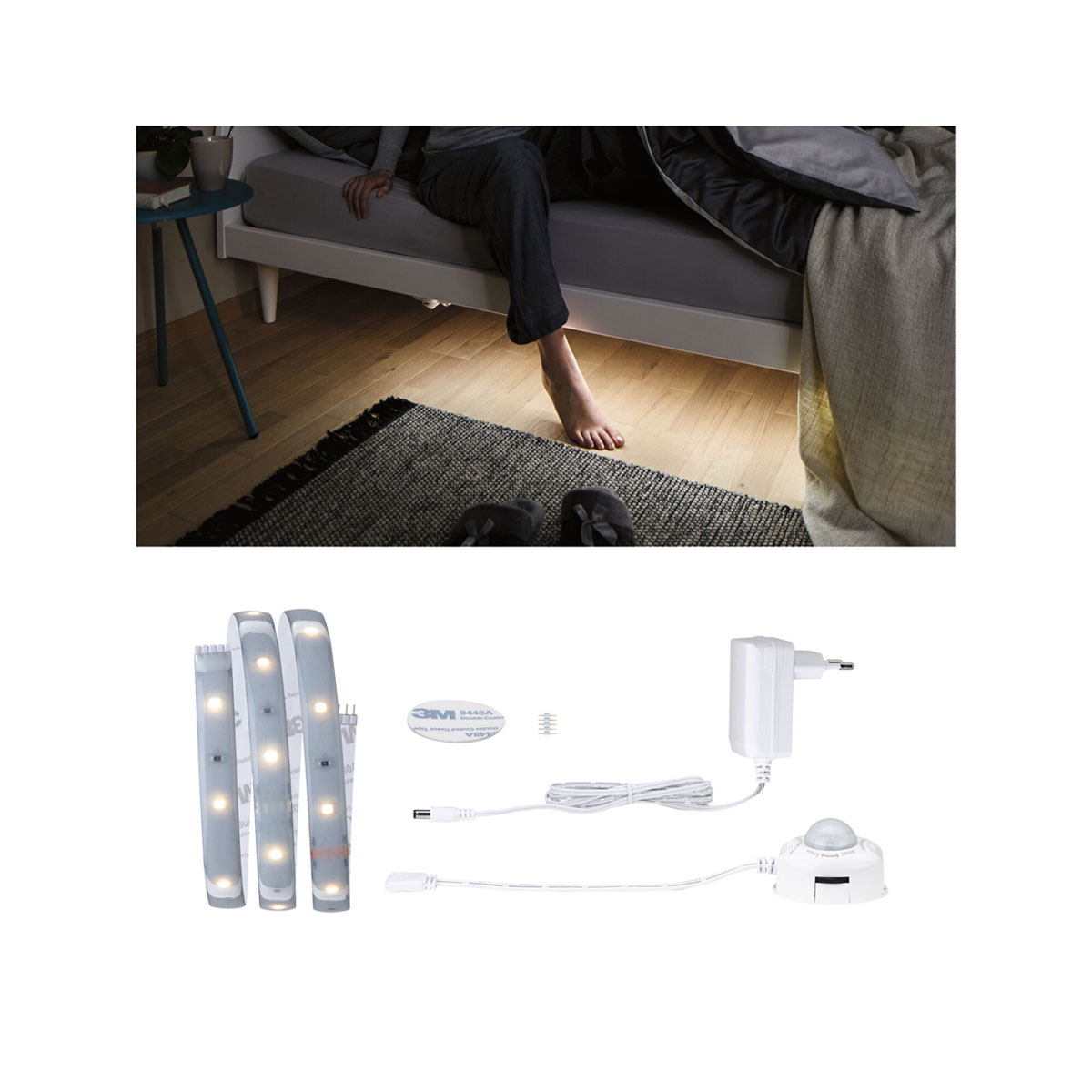 Paulmann  Strip Set Night Comfort MaxLED 250 für Einzelbett 1 m 4 Watt silber
