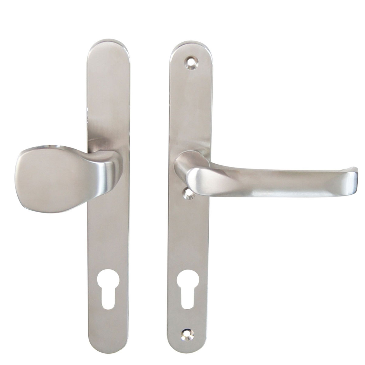 Alpertec Schmalrahmen-Langschildgarnitur 92 mm satiniert