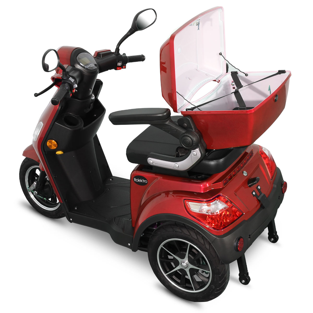 Rolektro E-Trike 15 V.2 Rot 60V-20Ah Bleigel Akkus 1000W Elektroroller Seniorenmobil Bild 4