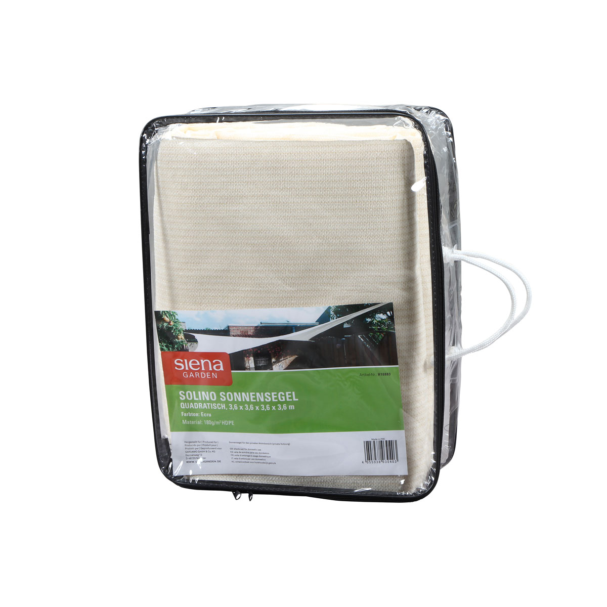 Siena Garden Sonnensegel Solino 360 x 360 cm weiß Bild 3
