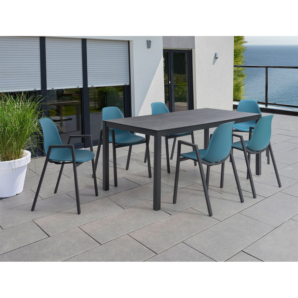 Greemotion Testrut Gartenmöbel-Set „Windsor/ Moorea“, 7-teilig, petrol Bild 2