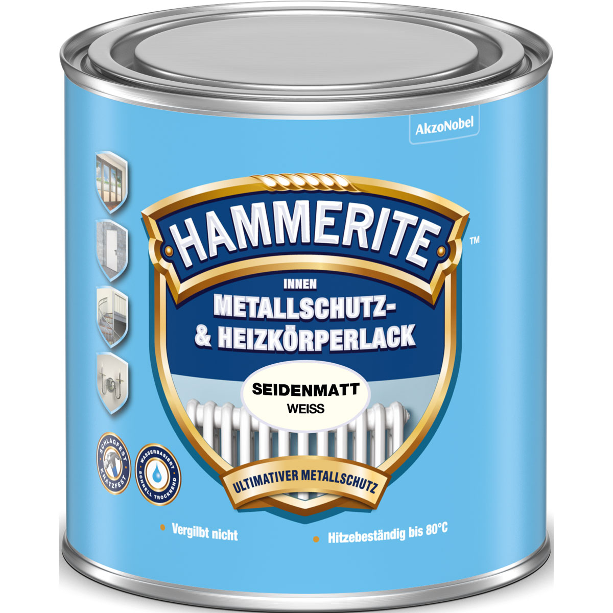 Hammerite Metallschutz- und Heizkörperlack weiß seidenmatt 500 m