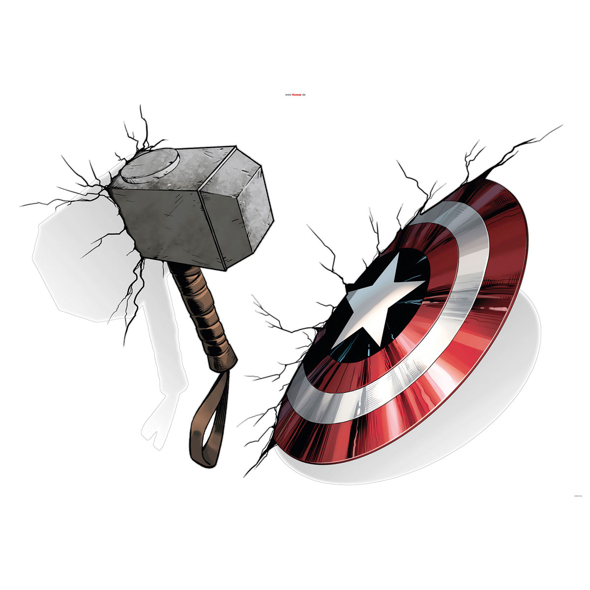 Komar  Wandtattoo Avengers Hammer & Shield 100x70 cm Bild 2