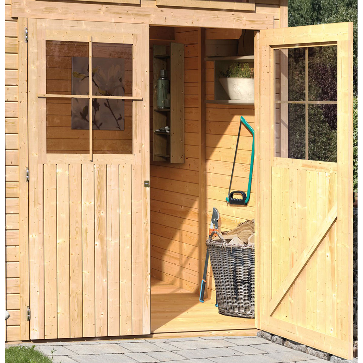 Karibu Gartenhaus Glücksburg 3 naturbelassen Bild 9