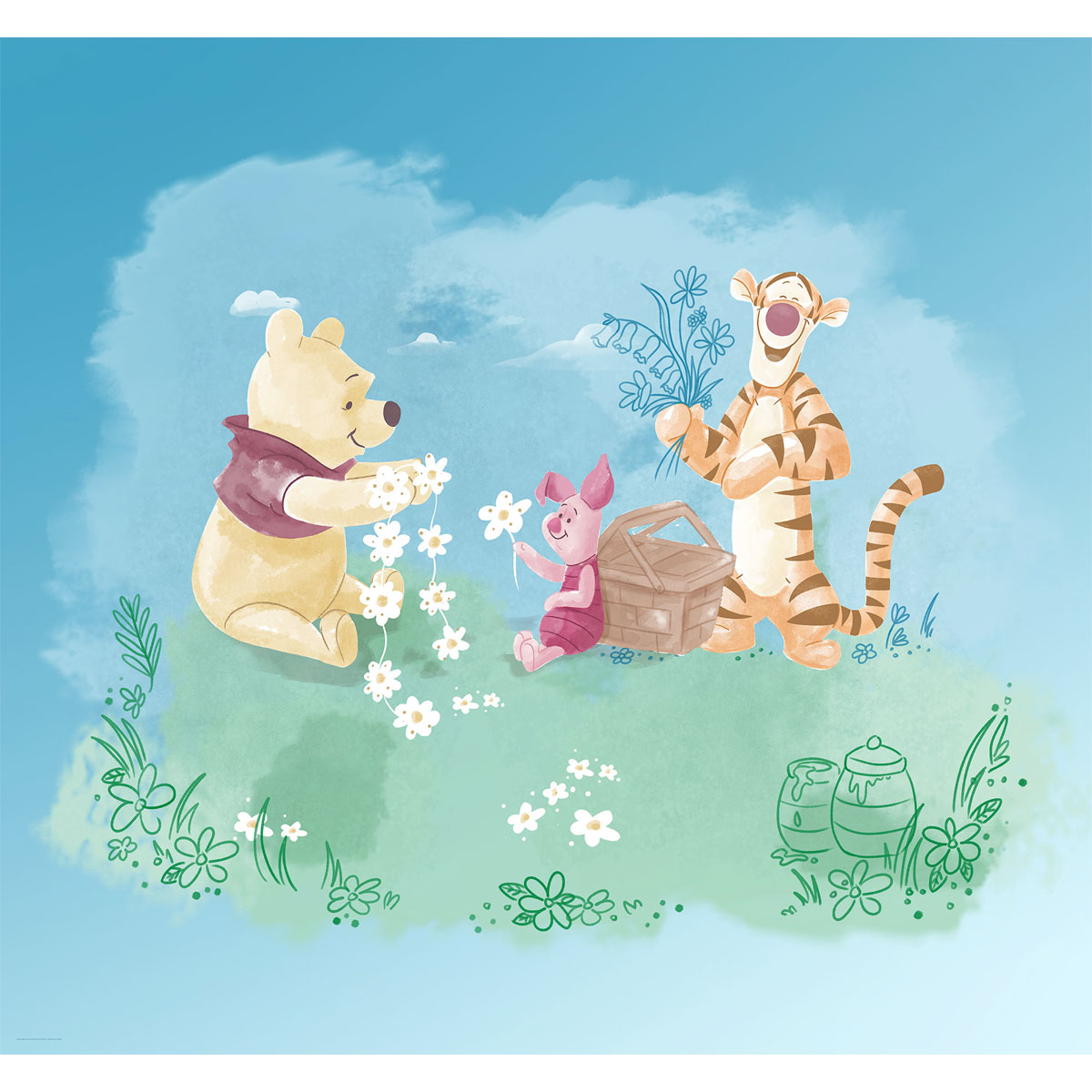 Komar  Vlies Fototapete Winnie the Pooh Picnic 300x280 cm Bild 2