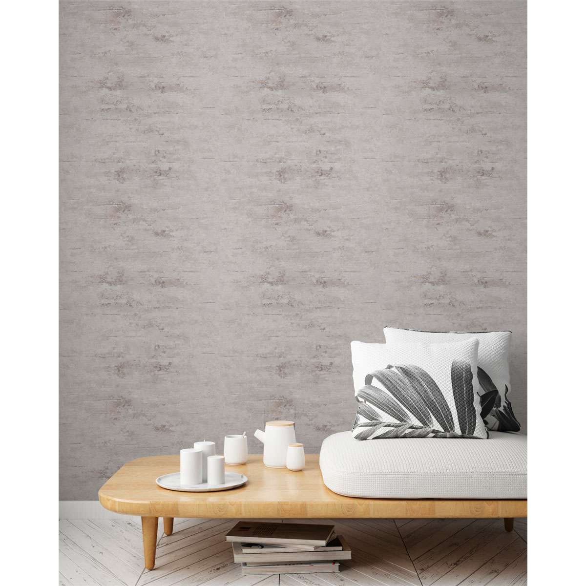 Vliestapete Beton 10,05 x 0,53 m grau mit silber