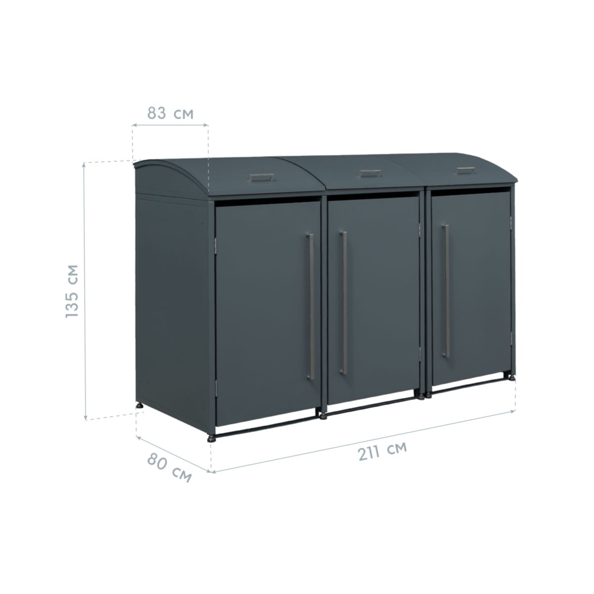 Westmann Mülltonnenbox Moderna 3 3x 240 L 83x211x135 cm Bild 7