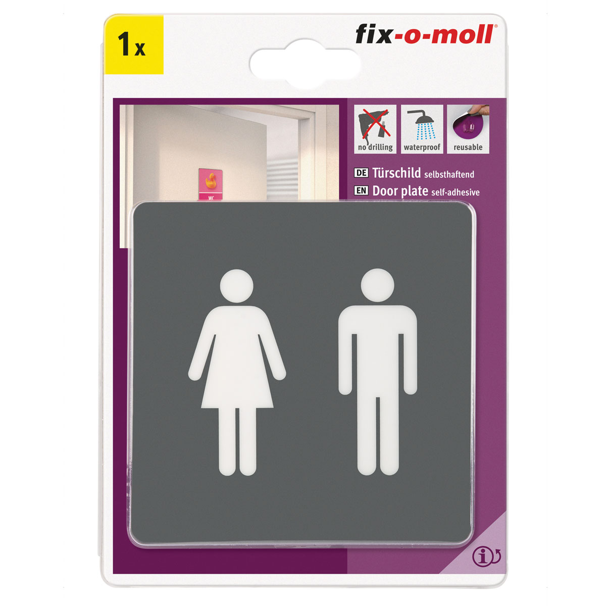 Suki Türschild WC selbsthaftend grau Bild 2