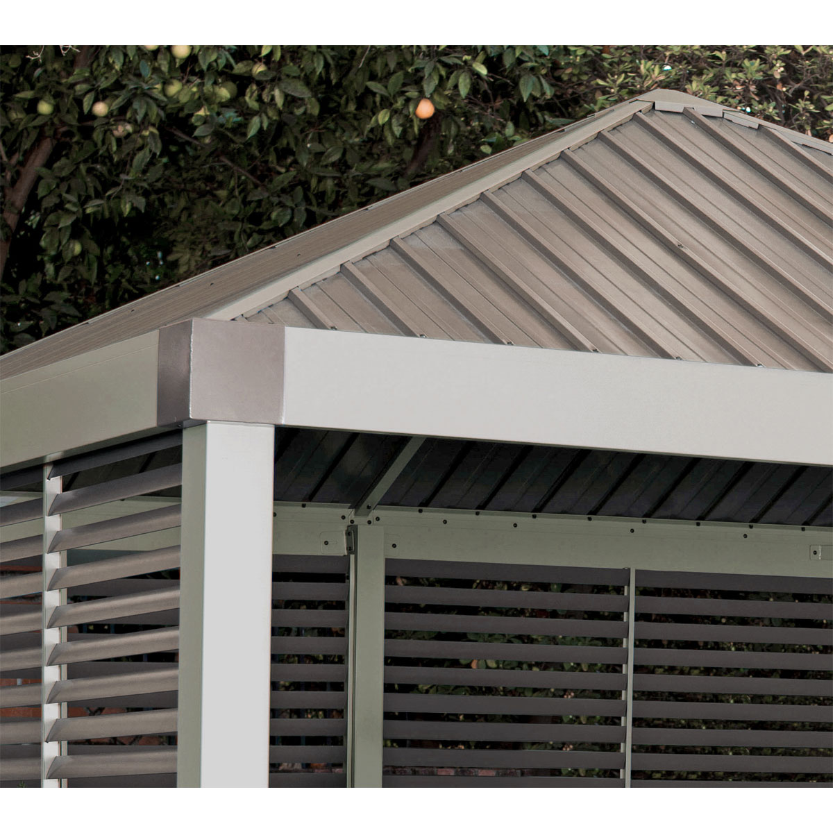 Sojag Pavillon Nanda 1212 inkl. Seitenwand 363x363x313,2cm Champagner Bild 7