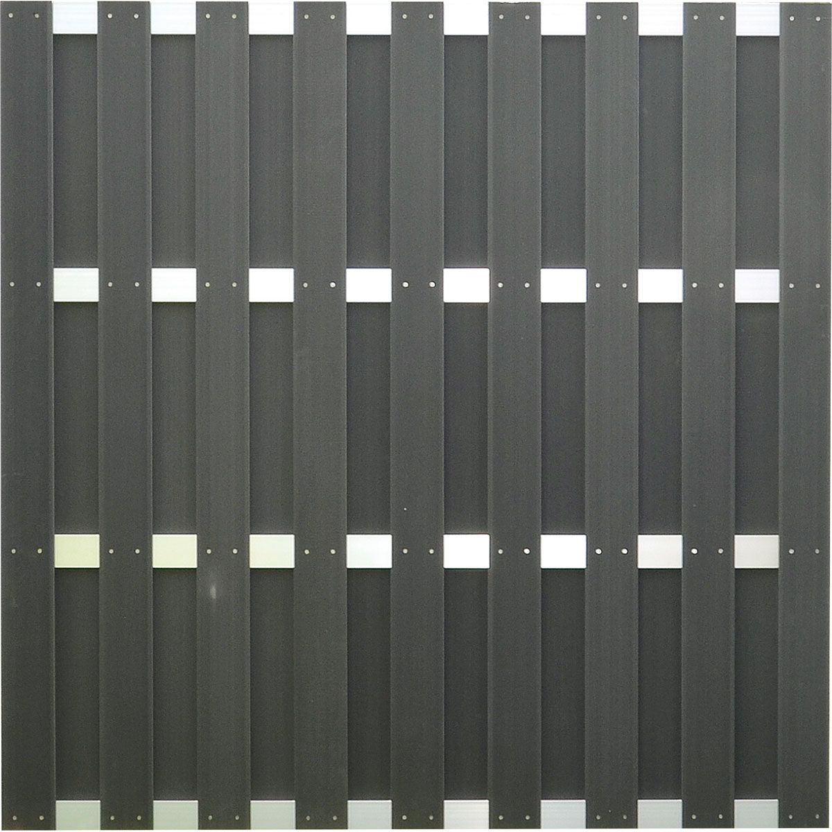 Ideenwelt T&J Zaunserie JINAN anthrazit 180 x 180 cm WPC-Bretterzaun