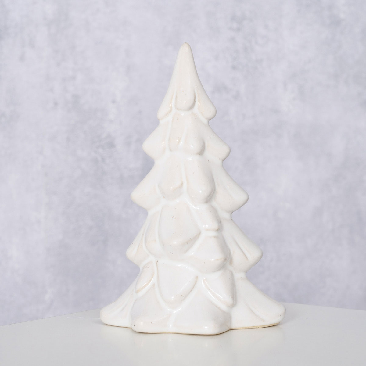 Dekoaufsteller Cristo Weihnachtsbaum 10 x 7 x 14,5 cm cremeweiss Keramik Bild 3