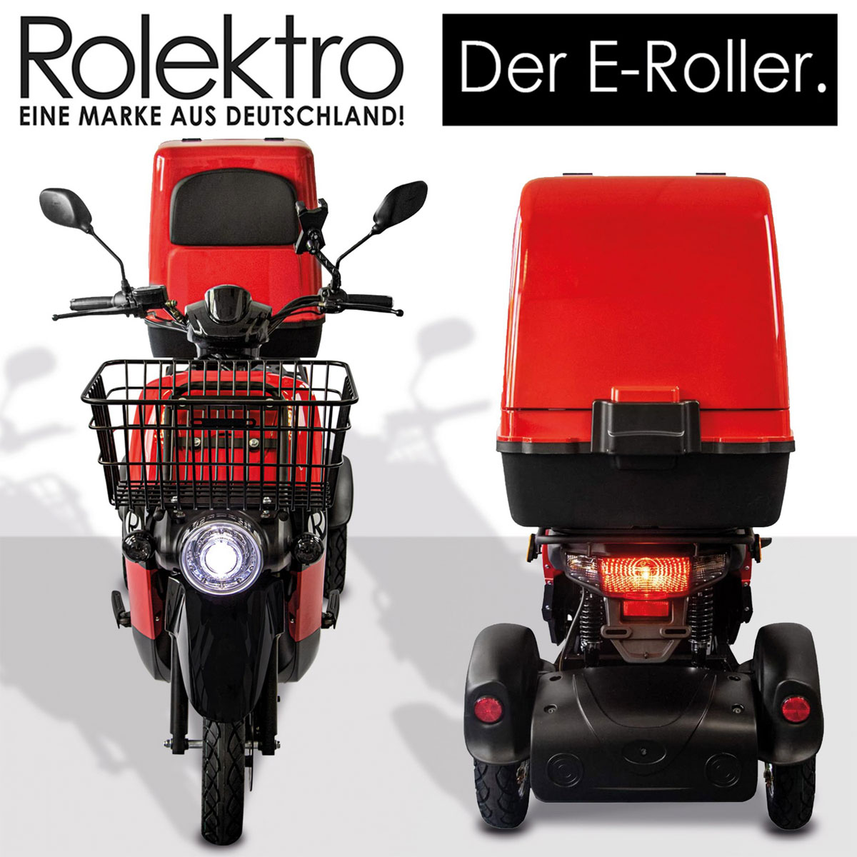 Rolektro E-Carrier „25 V.3“ Rot, mit Koffer Bild 3