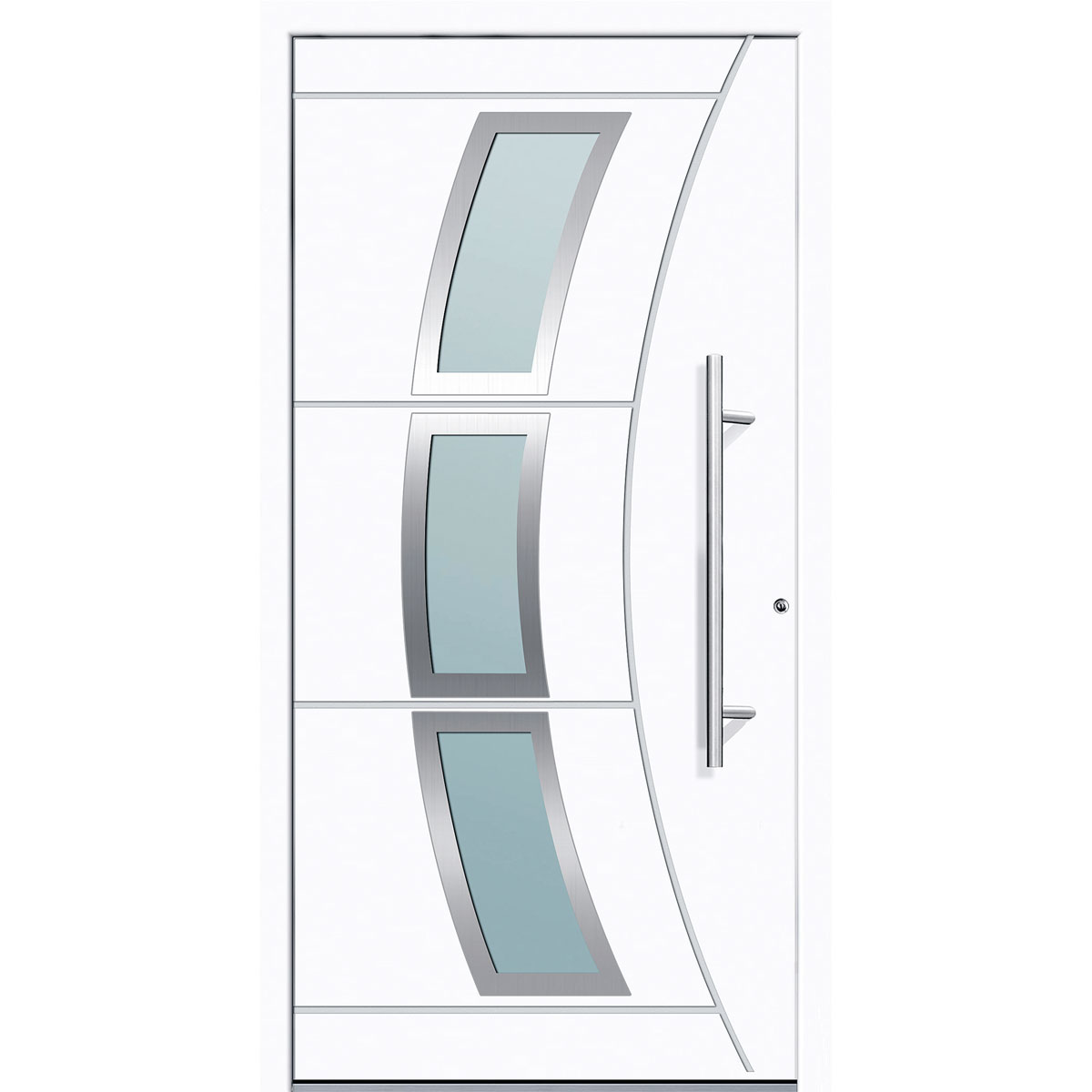 Aluminium-Sicherheitshaustür Turin/Venedig weiß 85-125 x 185-225 cm