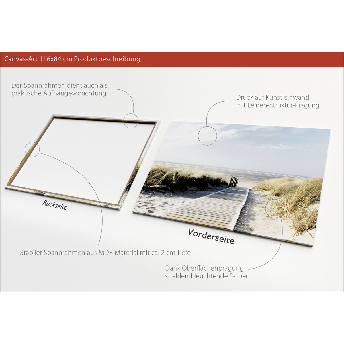 Canvas-Art Seeblick III 90 x 120 cm Bild 3